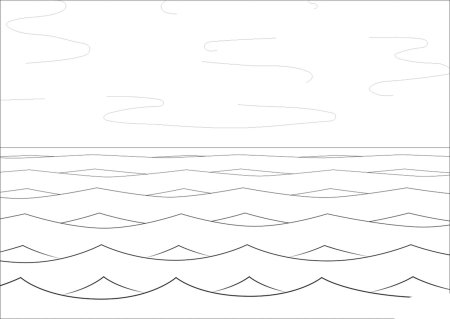 Морской пейзаж раскраска