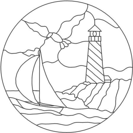 Трафареты для витража море