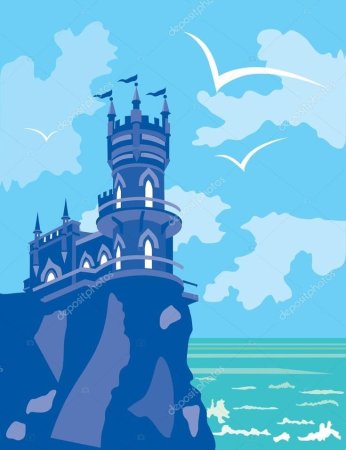 Ласточкино гнездо в Крыму раскраска для детей