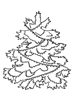 Елочка трафарет