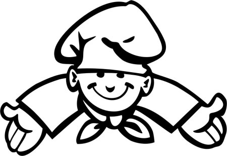 Повар черно белый