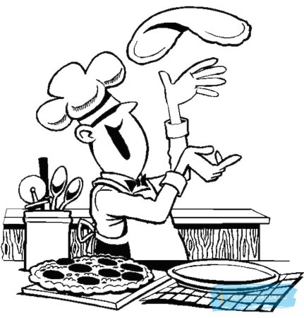 Раскраска повар