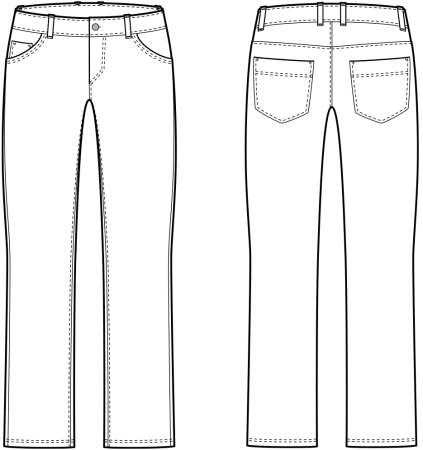 Широкие джинсы рисунок