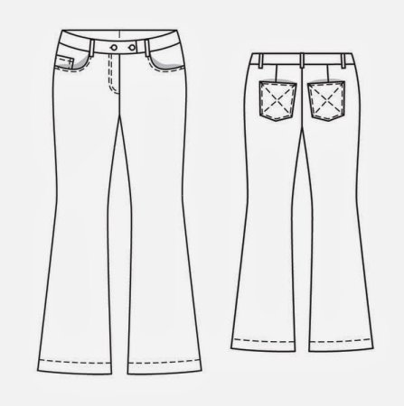 Джинсы технический эскиз
