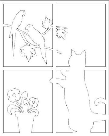 Трафареты на окна Весна