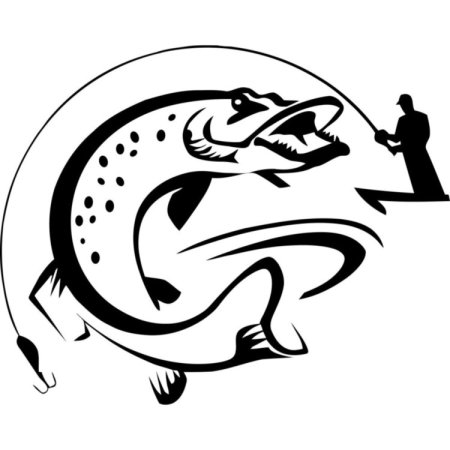 Рыбалка щука наклейки