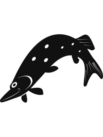 Трафарет рыба щука