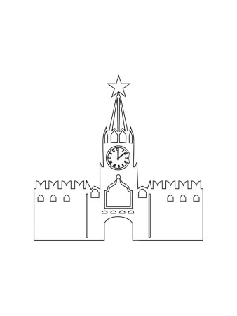 Спасская башня Кремля контур