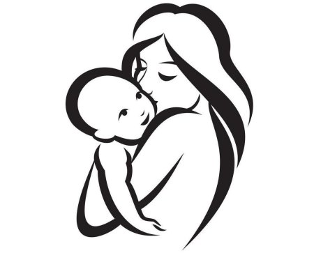 Силуэт мамы с ребенком на руках