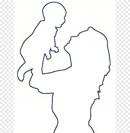 Очертания матери и ребенка