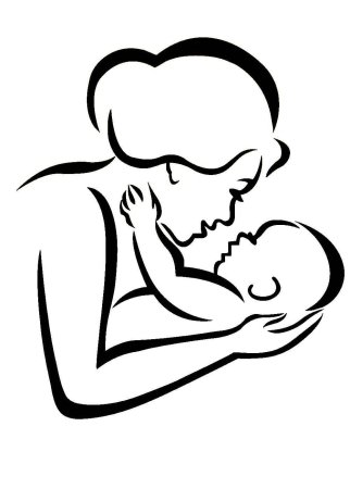 Эскиз мать и младенец