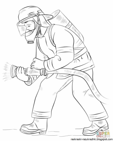 Раскраска пожарный для детей