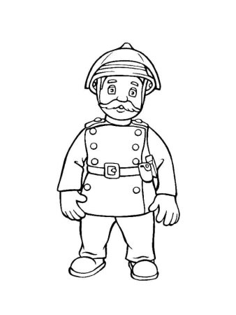 Пожарник раскраска