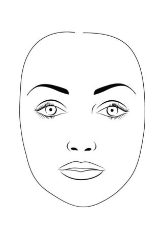 Трафарет лица для макияжа