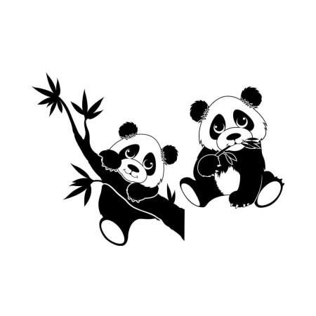 Панда контурный рисунок