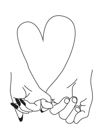 Силуэт рук влюбленных