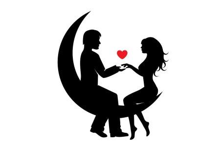 Силуэты влюбленных на торт