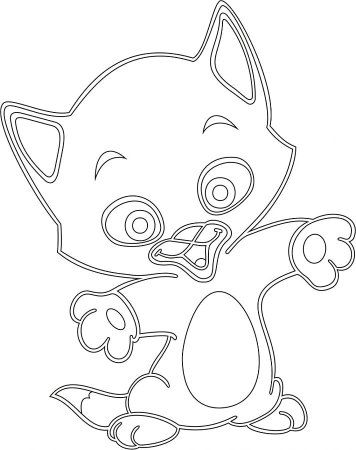 Трафарет котенка