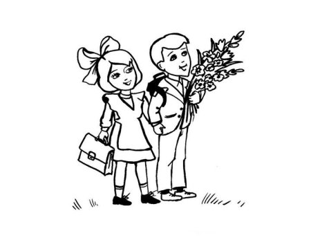 Раскраска ученик с портфелем