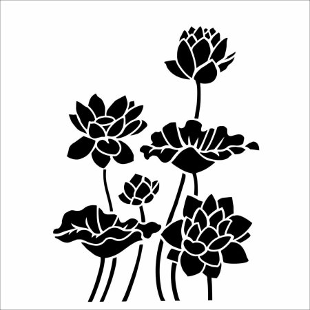 Трафарет цветов для панно