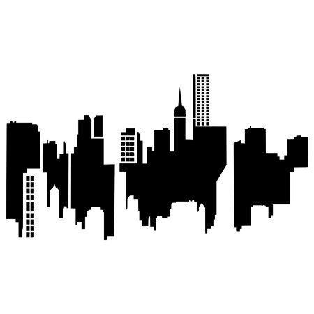 Силуэты домов города