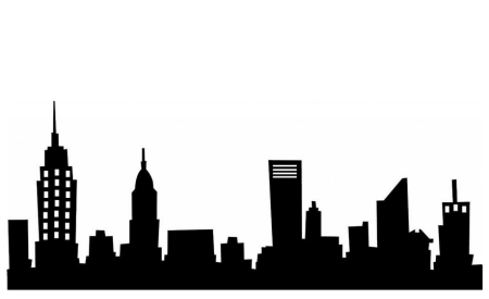 Силуэтное рисование город