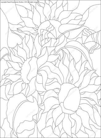 Трафареты для витража цветы