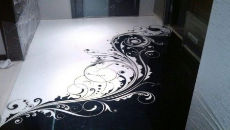 Наливной пол черно белый