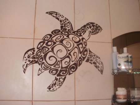 Трафарет для плитки в ванной