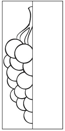Дорисуй половинку овощи и фрукты