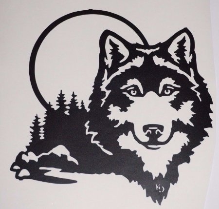 Трафарет волка