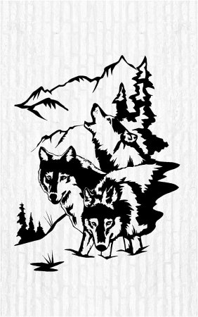 Трафареты для выжигания по дереву волк
