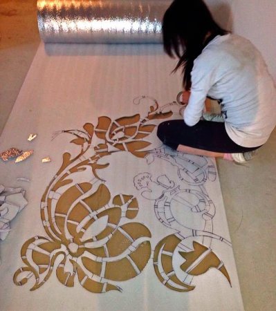 Объемный трафарет для стен