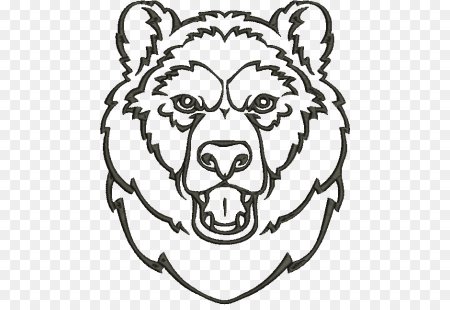 Морда медведя черно белая