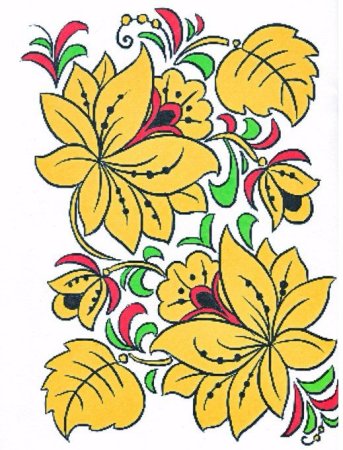 Цветочные орнаменты и узоры для росписи цветные