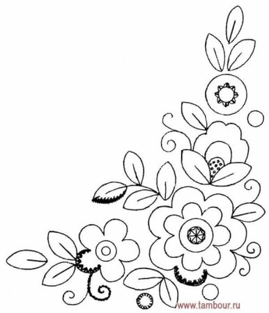 Цветочные узоры для вышивки гладью