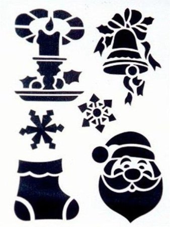 Трафарет для рисования на стекле новый год