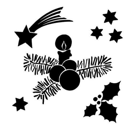 Дед Мороз на санях трафарет