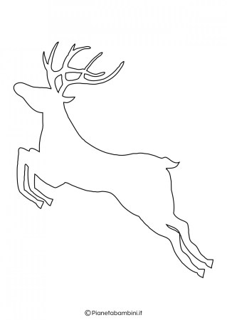 Новогодний олень трафарет