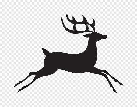 Бегущий олень силуэт