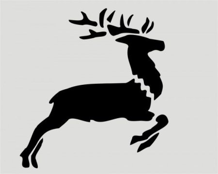 Дед Мороз и олени трафарет на окно