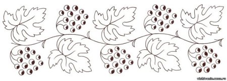 Вышивка гладью Виноградная лоза схема