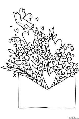 Открытка на 8 марта раскраска