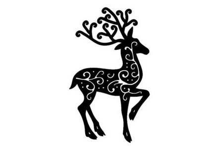 Новогодний олень трафарет