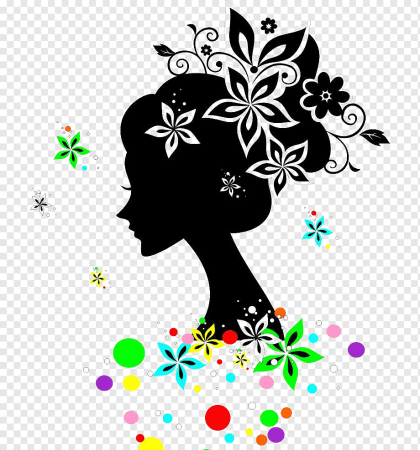 Силуэт девушки с цветами