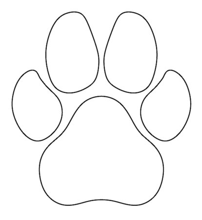 Отпечаток лапы собаки контур
