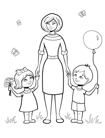 Расскраскако Дню матери