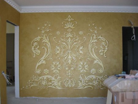 Трафаретная декоративная штукатурка