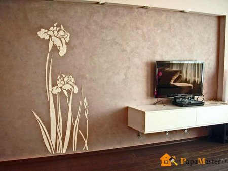 Трафаретная декоративная штукатурка в интерьере
