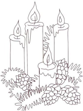 Рождественские свечи раскраска